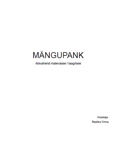 Mängupank - abivahend malevasse ja laagrisse