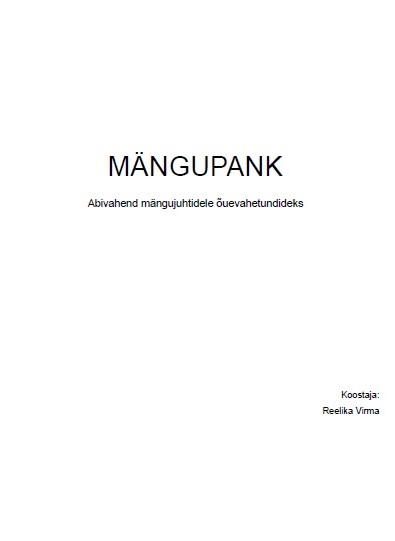 Mängupank - abivahend mängujuhtidele