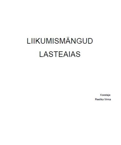 Liikumismängud lasteaias