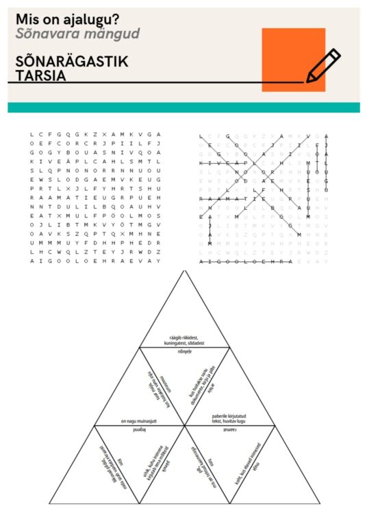 Mis on ajalugu? 5. klass. Sõnavara mängud: sõnarägastik ja tarsia_7 lk