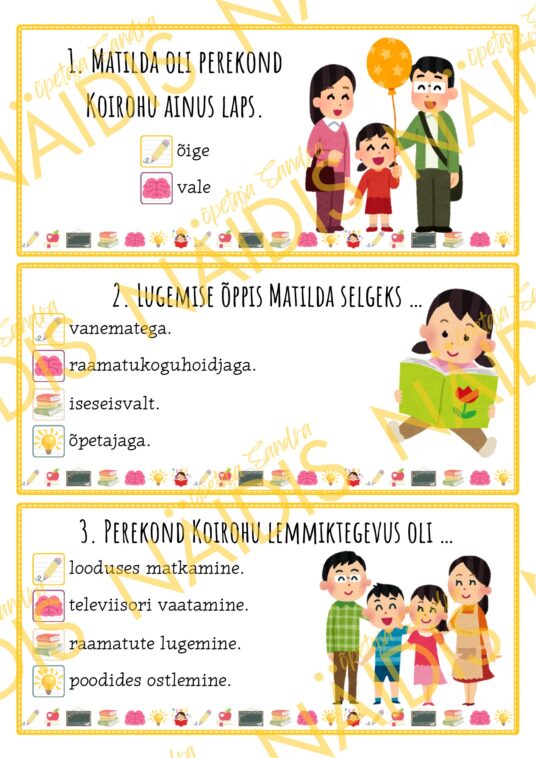 “MATILDA” (R.Dahl) LUGEMISTEST-TÖÖLEHTEDE KOGUMIK - Image 5