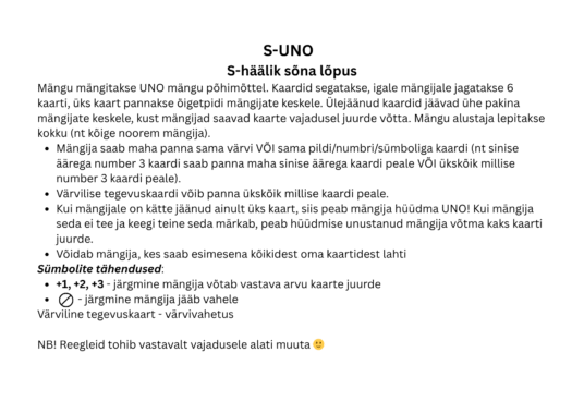S-UNO: S-häälik sõna lõpus - Image 2