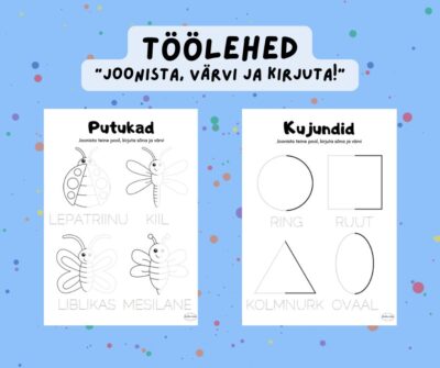 Töölehed "Joonista, värvi ja kirjuta!"