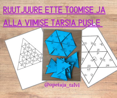 Ruutjuure ette toomise ja alla viimise tarsia pusle