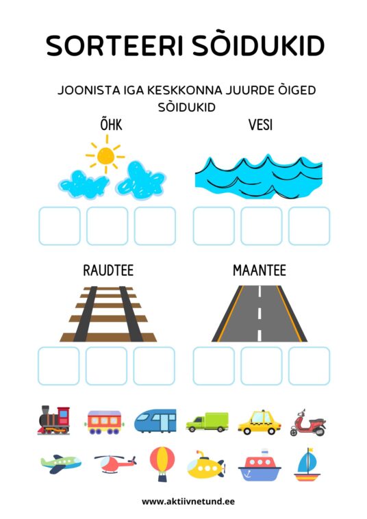 Sõidukid. Töölehtede kogumik - Image 3