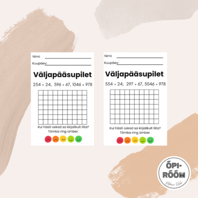 Kirjalik liitmine - väljapääsupilet