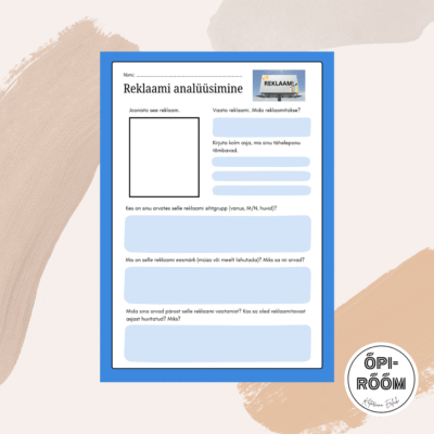 Reklaami analüüsimise tööleht