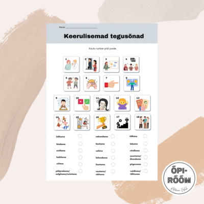 Keerulisemate tegusõnade tööleht