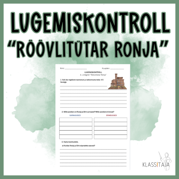 Lugemiskontroll "RÖÖVLITÜTAR RONJA"