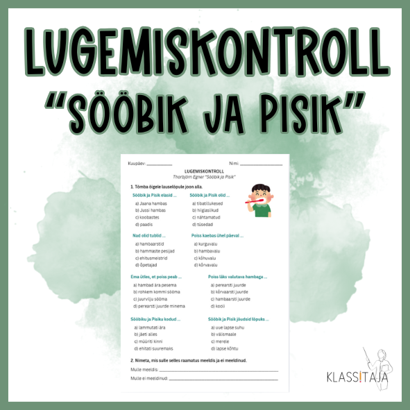 Lugemiskontroll "SÖÖBIK JA PISIK"