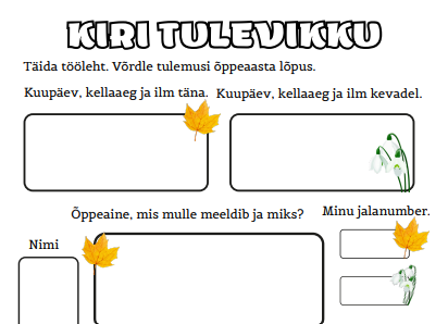 Töölehed - esimene koolinädal