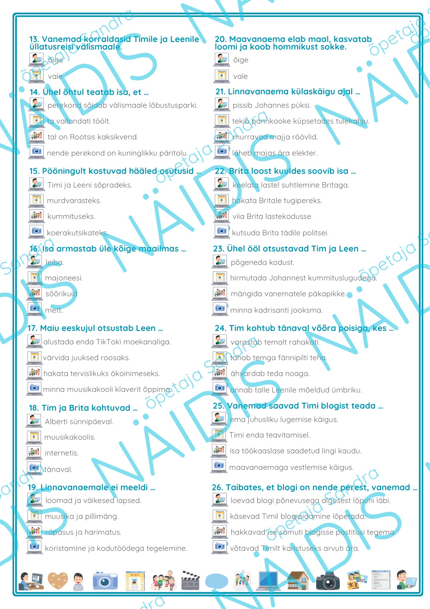 “TÄIESTI TAVALINE PEREKOND” (R. Reinaus) LUGEMISTEST-TÖÖLEHTEDE KOGUMIK - Image 2