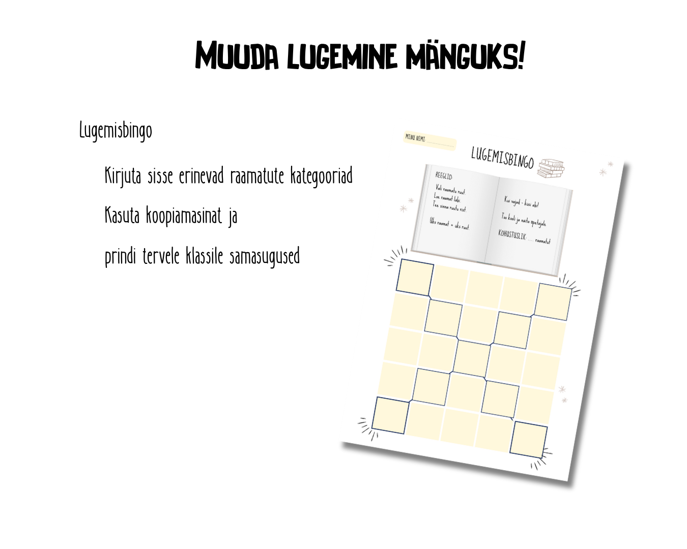 FREEBIE! Lugemisbingo tühi versioon - prindi ja kasuta kohe!