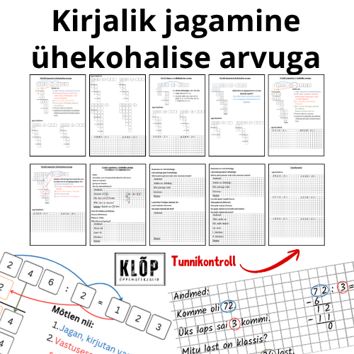 Kirjalik jagamine ühekohalise arvuga