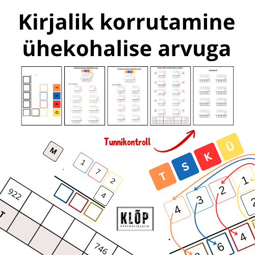 Kirjalik korrutamine ühekohalise arvuga