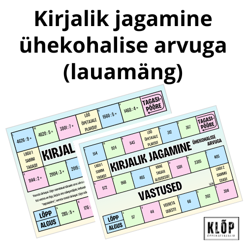 Kirjalik jagamine ühekohalise arvuga (lauamäng)