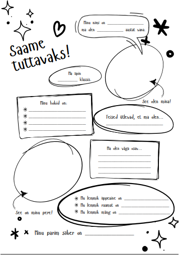Saame tuttavaks! Tööleht enda tutvustamiseks - Image 2
