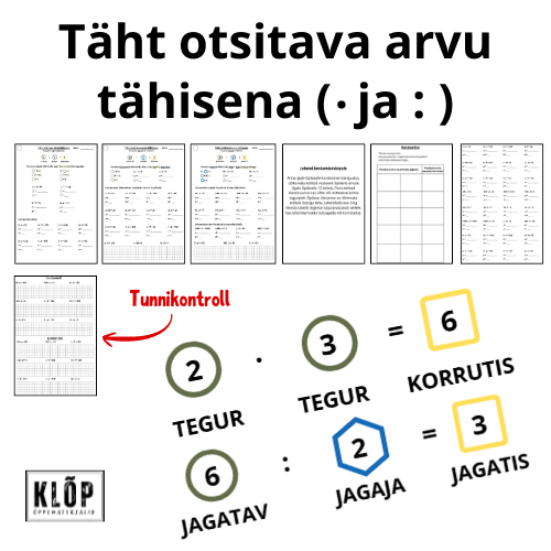 Täht otsitava arvu tähisena (korrutamine ja jagamine)