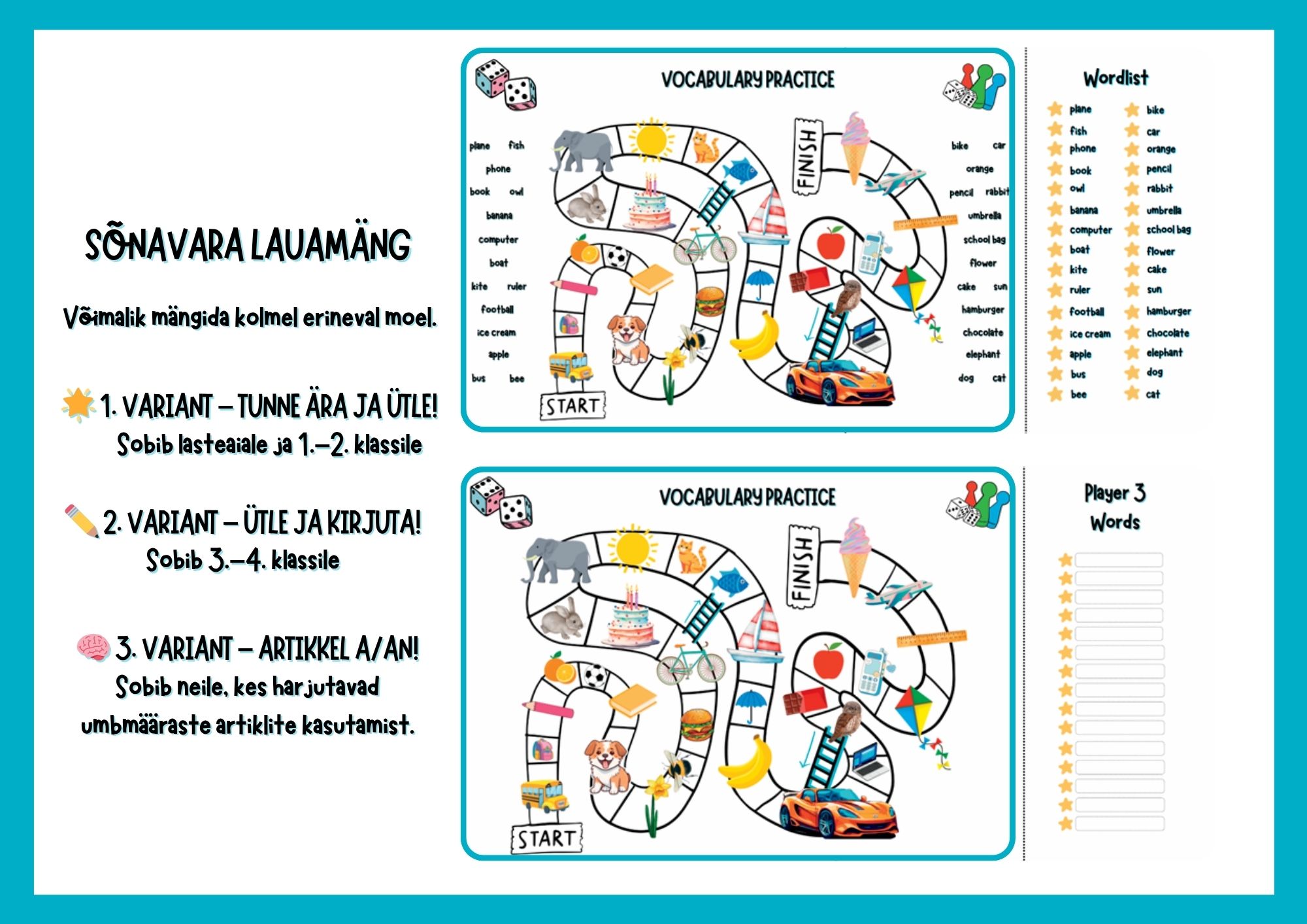 Lauamäng "English Vocabulary"