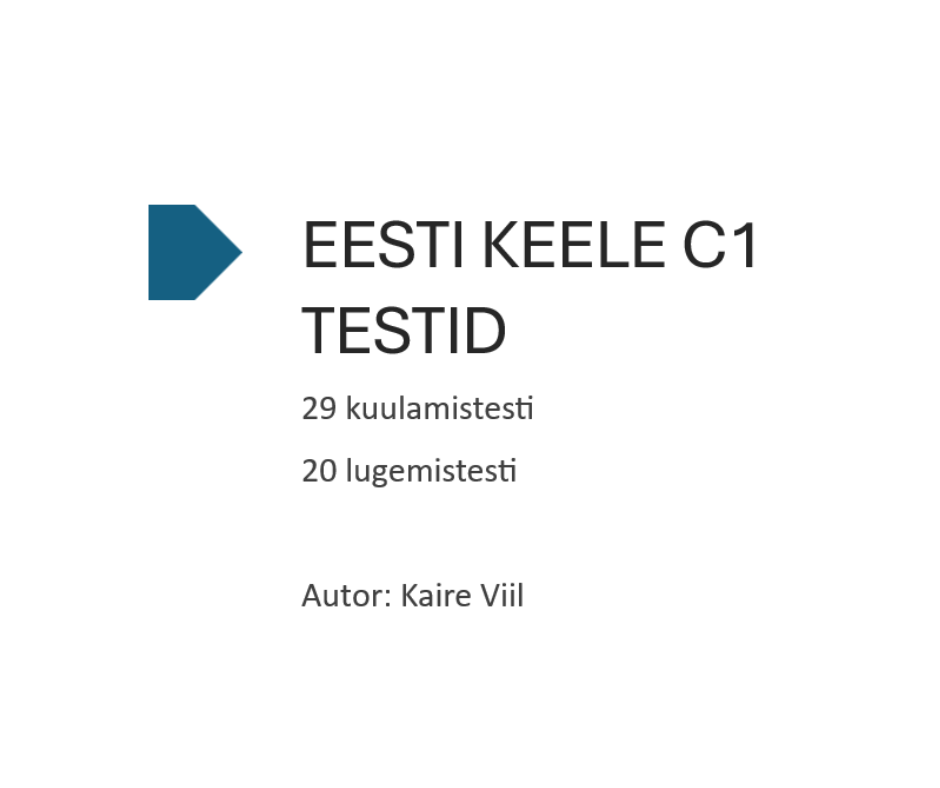 C1 testide komplekt. Sisaldab vastuseid. Kokku 70 lk.