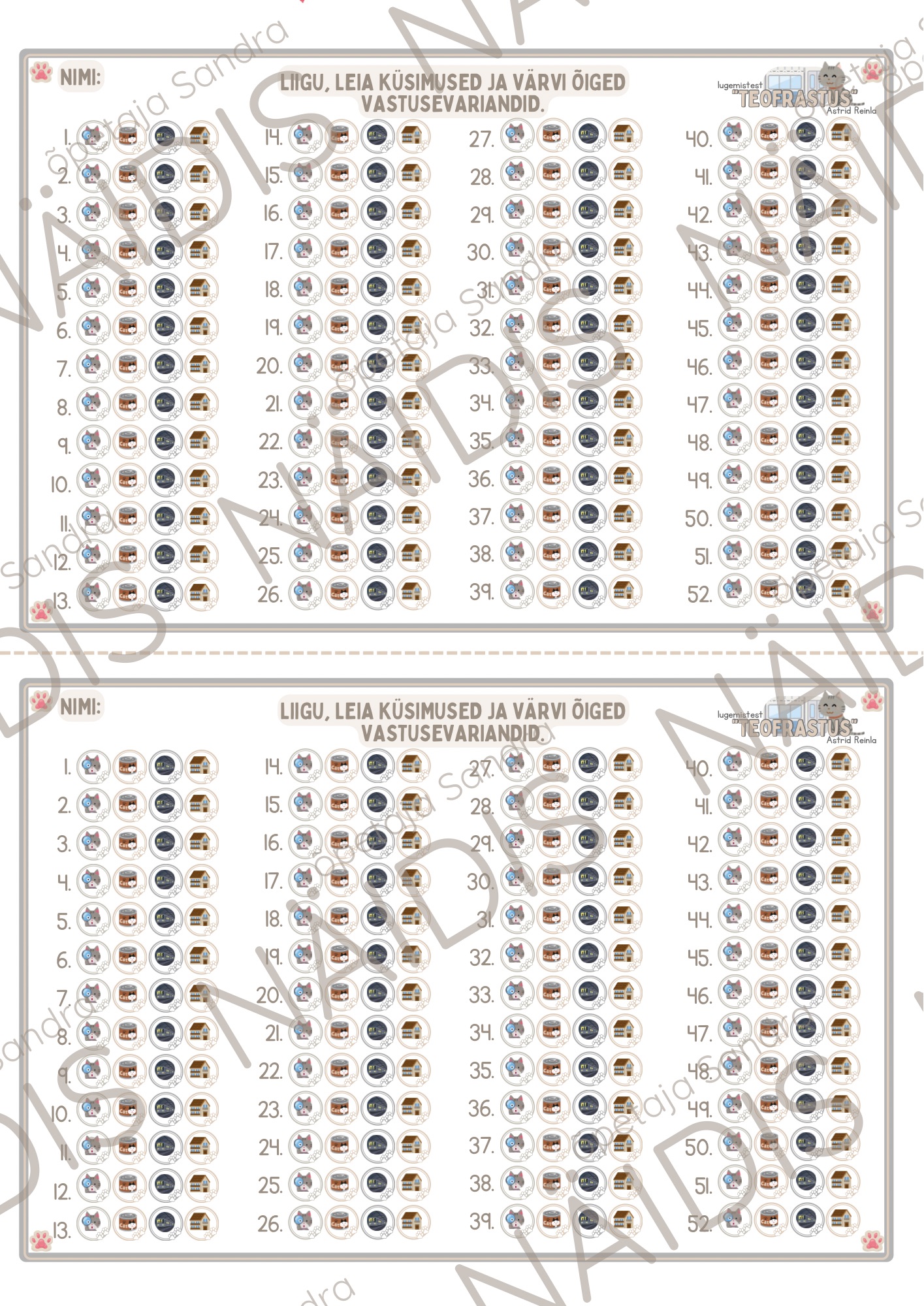 “TEOFRASTUS” (A. Reinla) LUGEMISTEST-TÖÖLEHTEDE KOGUMIK - Image 6