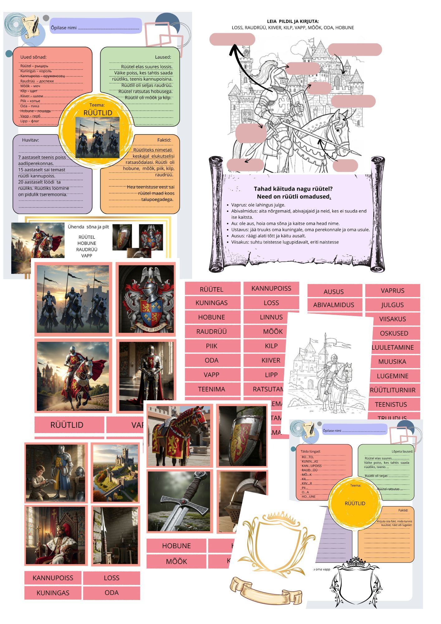 HEV ja ajalugu_lihtsustatud ja spetsiaalselt kujundatud tööleht_teema: RÜÜTLID_10 lehte