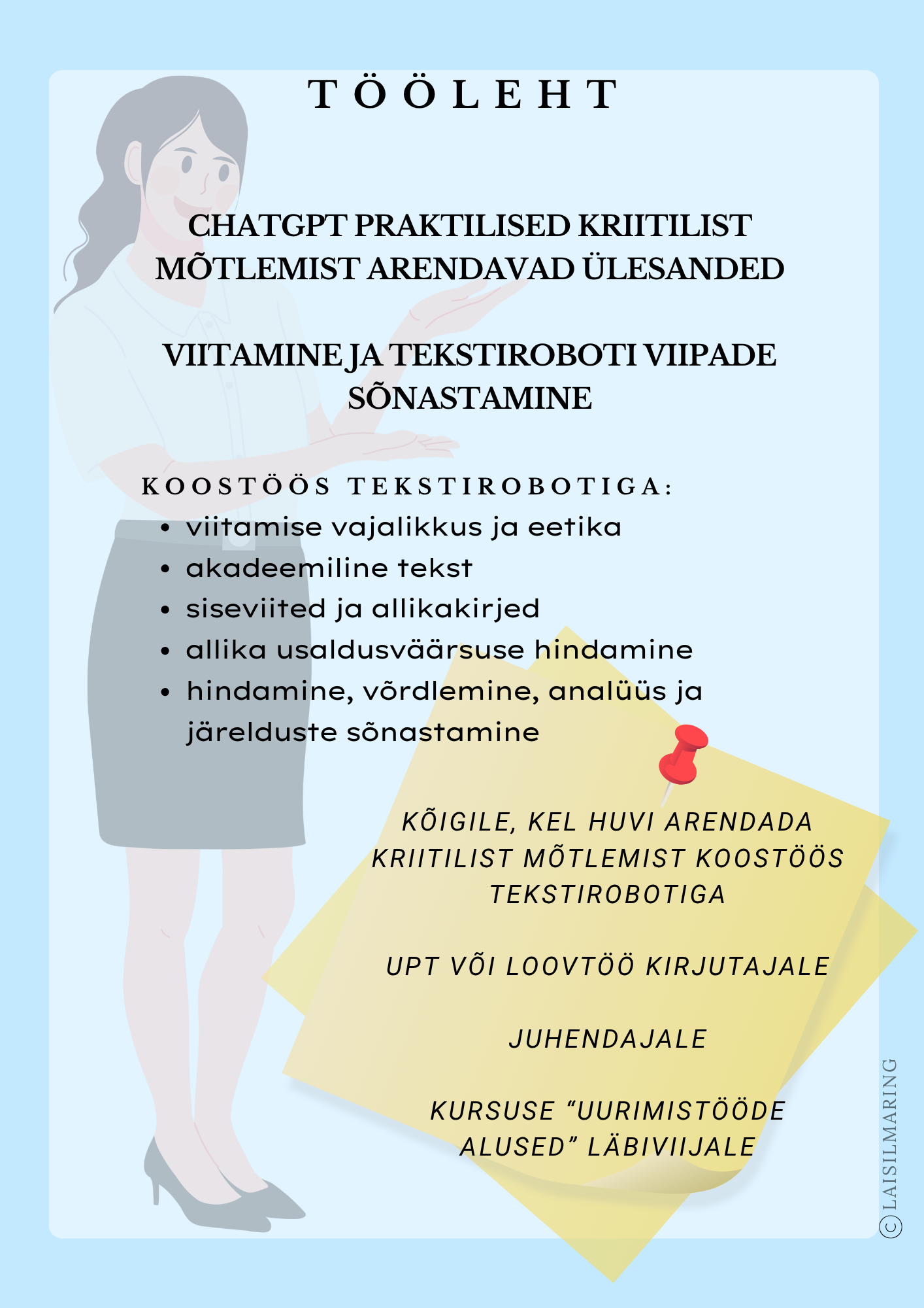 Tööleht: viitamine ja ChatGPT, toetav abimaterjal