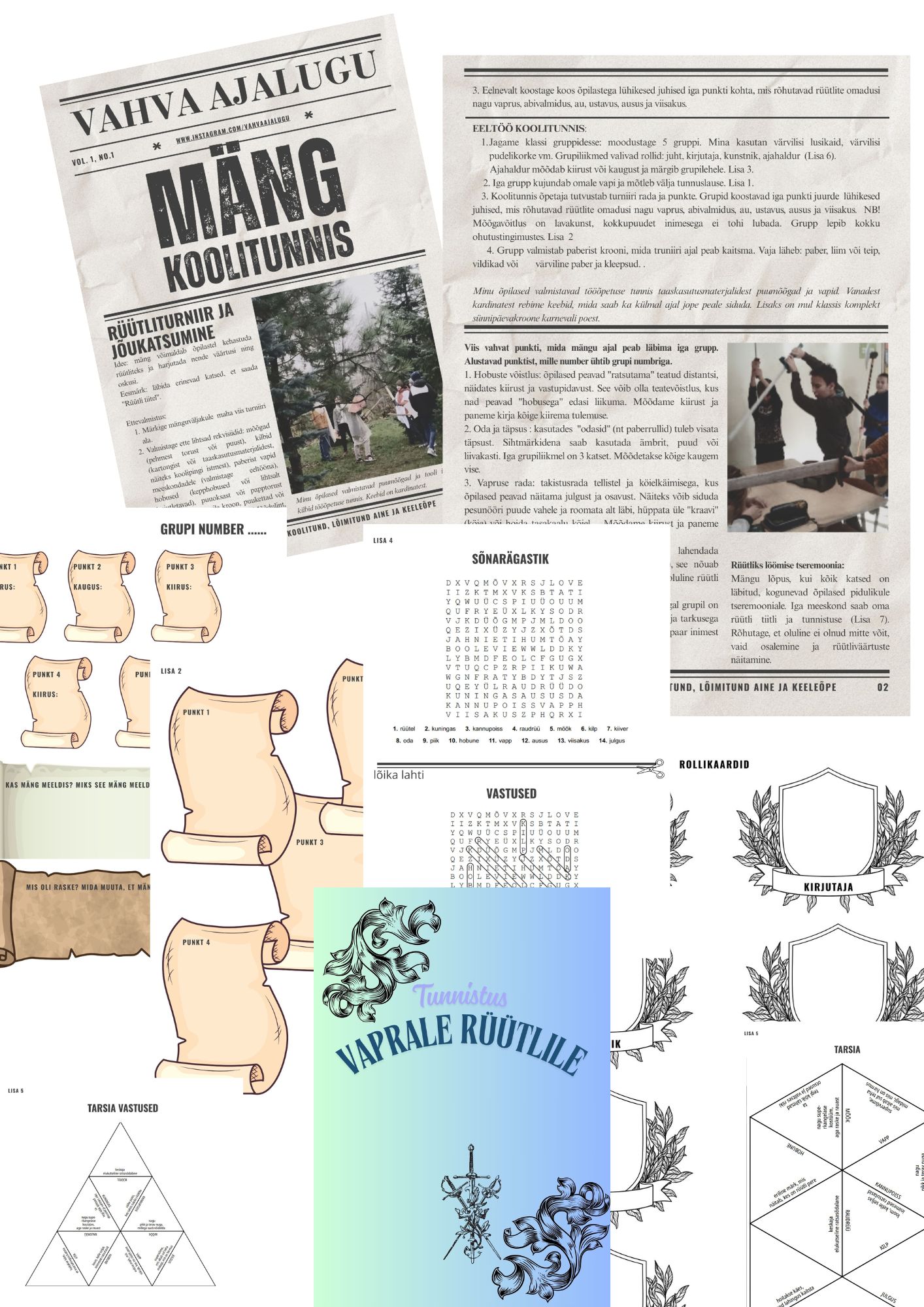 MÄNG KOOLITUNNIS_RÜÜTLITURNIIR JA JÕUKATSUMINE_11 lehekülge materjale - Image 2