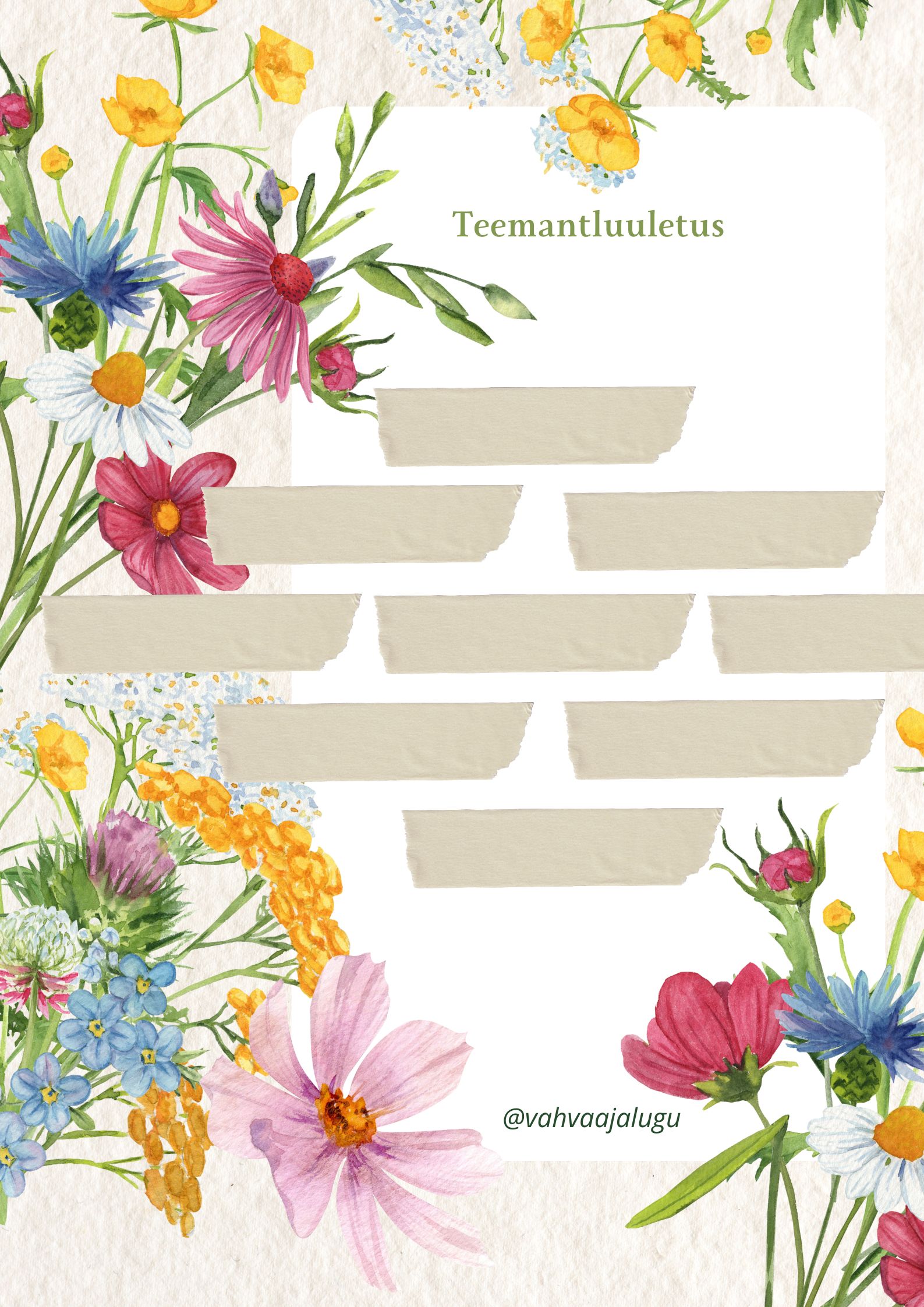 Teemantluuletus. Lilled.