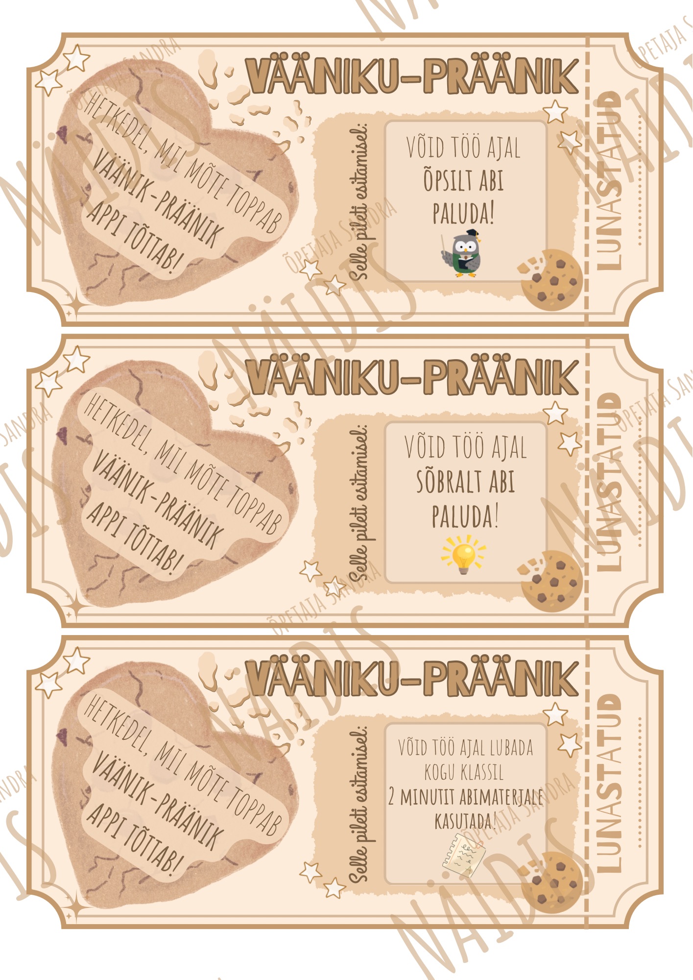 “VÄÄNIKU-PRÄÄNIKU” PREEMIAPILETID