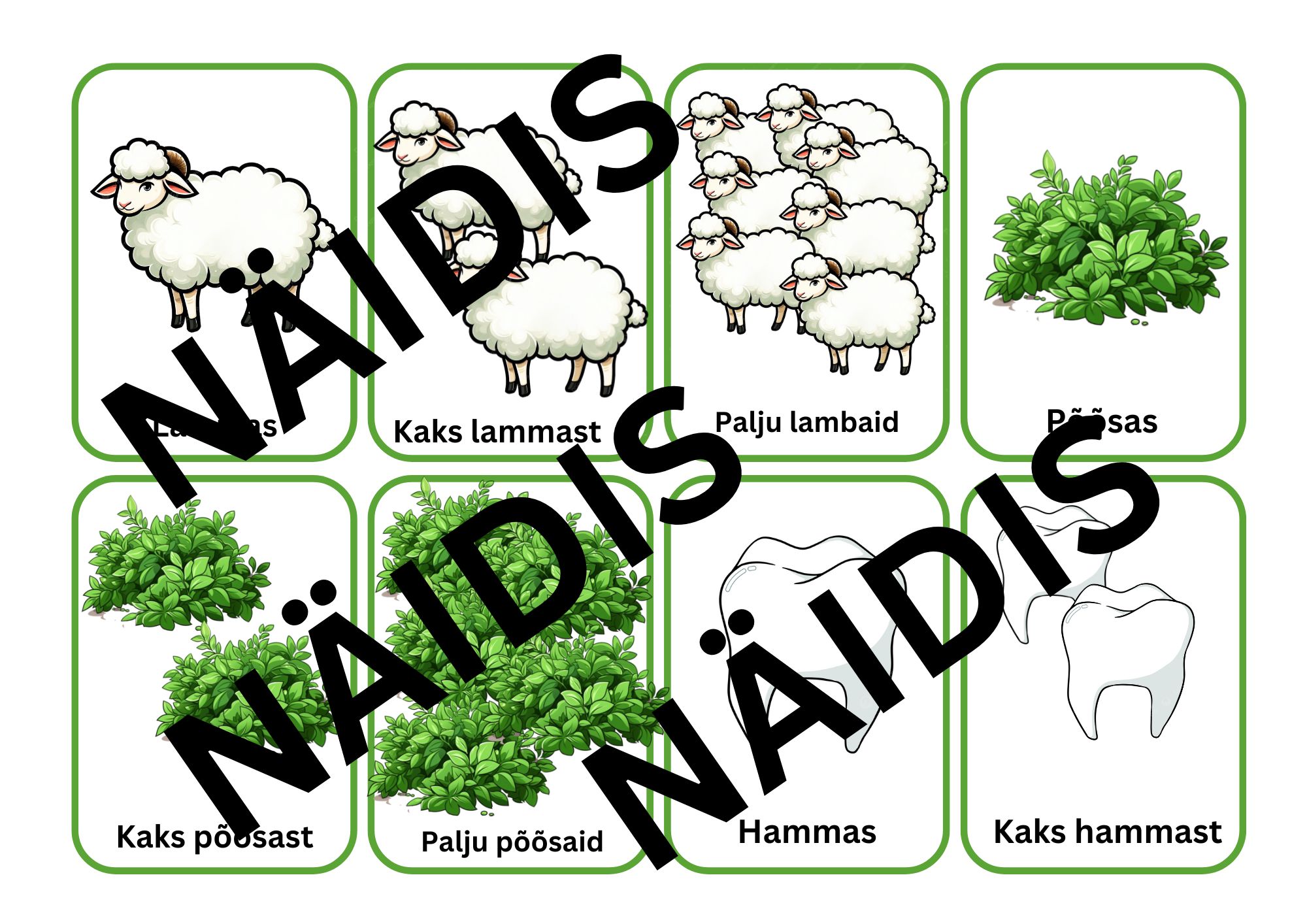 Kaardimäng ainsuse omastava ja osastava ning mitmuse osastava käände harjutamiseks - Image 2