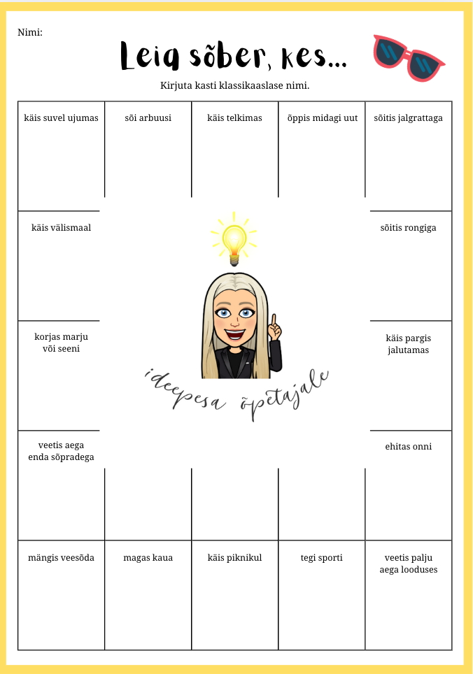 Leia sõber, kes... (pärast suvevaheaega)