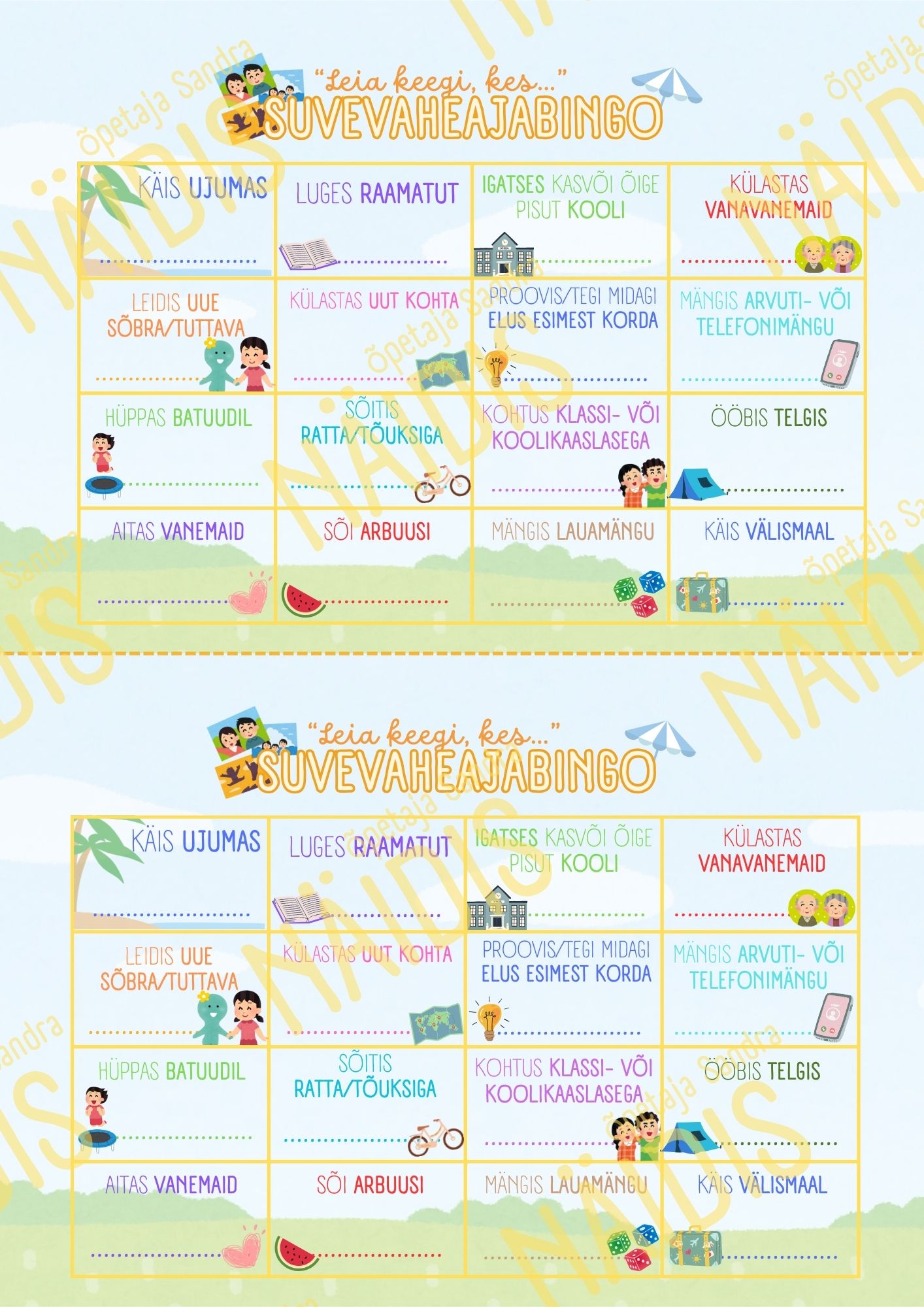 SUVEVAHEAEGA KOKKUVÕTTEV “LEIA KEEGI, KES …” BINGOLEHT - Image 2