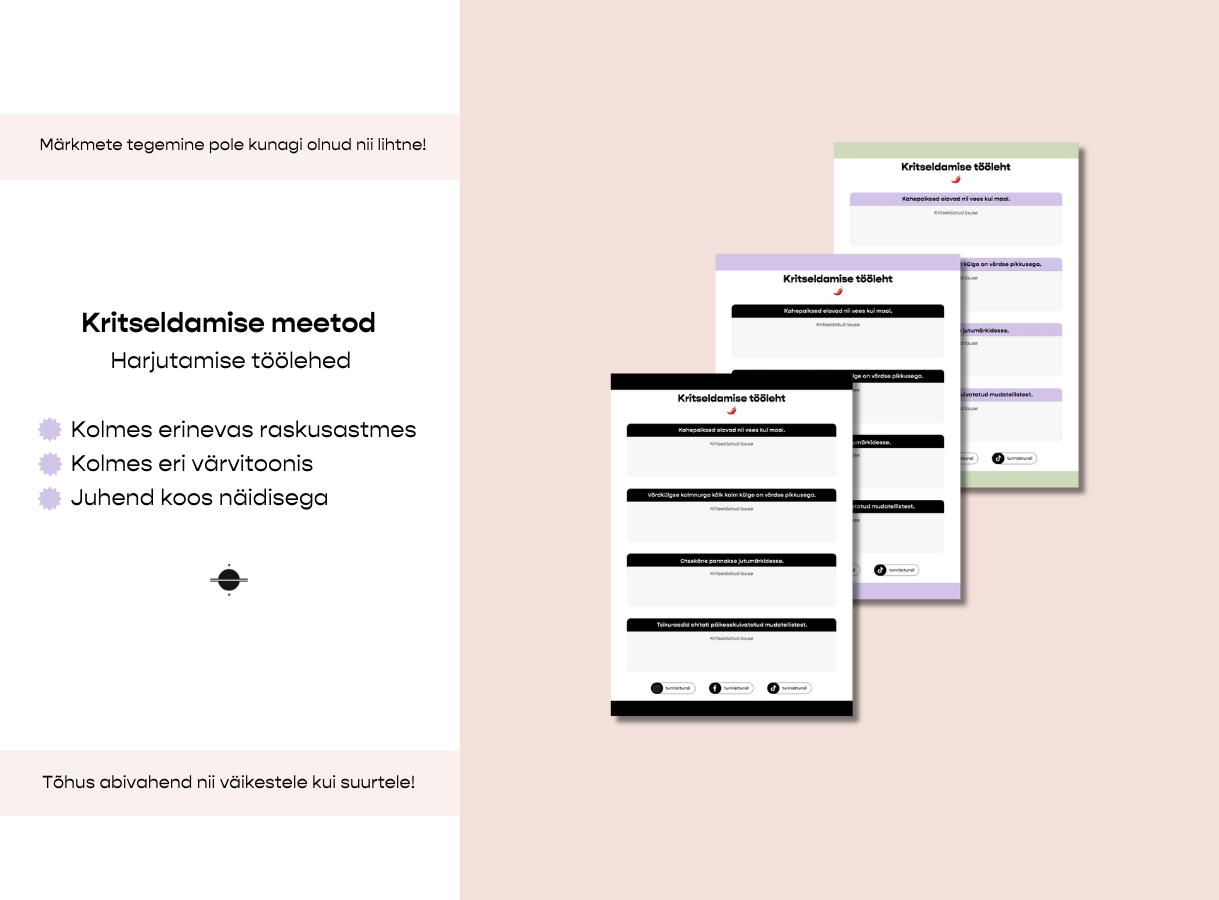 Kritseldamise meetod – visualiseerimise tööleht