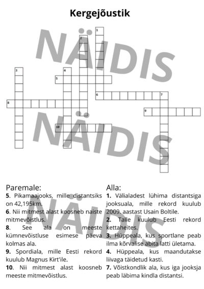 Ristsõna "Kergejõustik"