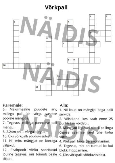 Ristsõna "Võrkpall"