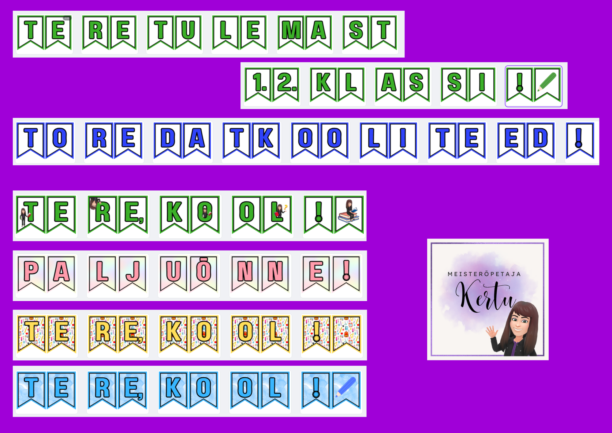 Bannerid - 11 stiili ja 4 erinevat lauset