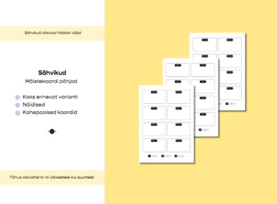 Sähvikud – mõistekaardi põhjad