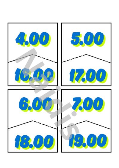 Kellaaeg. Täistund. Pusle