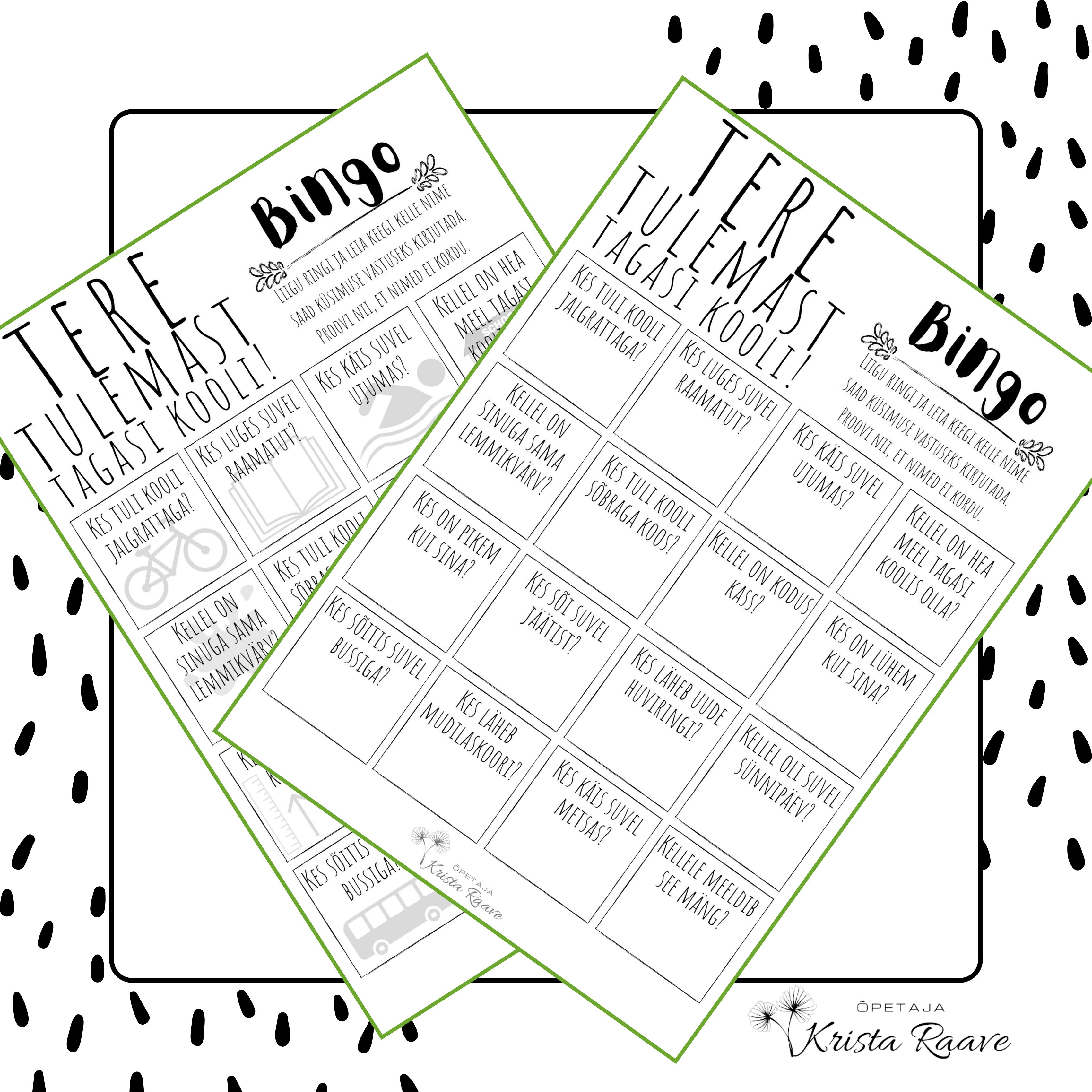 Bingo "Tagasi kooli!"