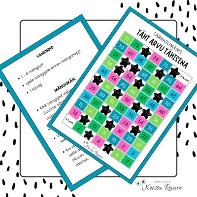 Täringumäng "Täht arvu tähisena".