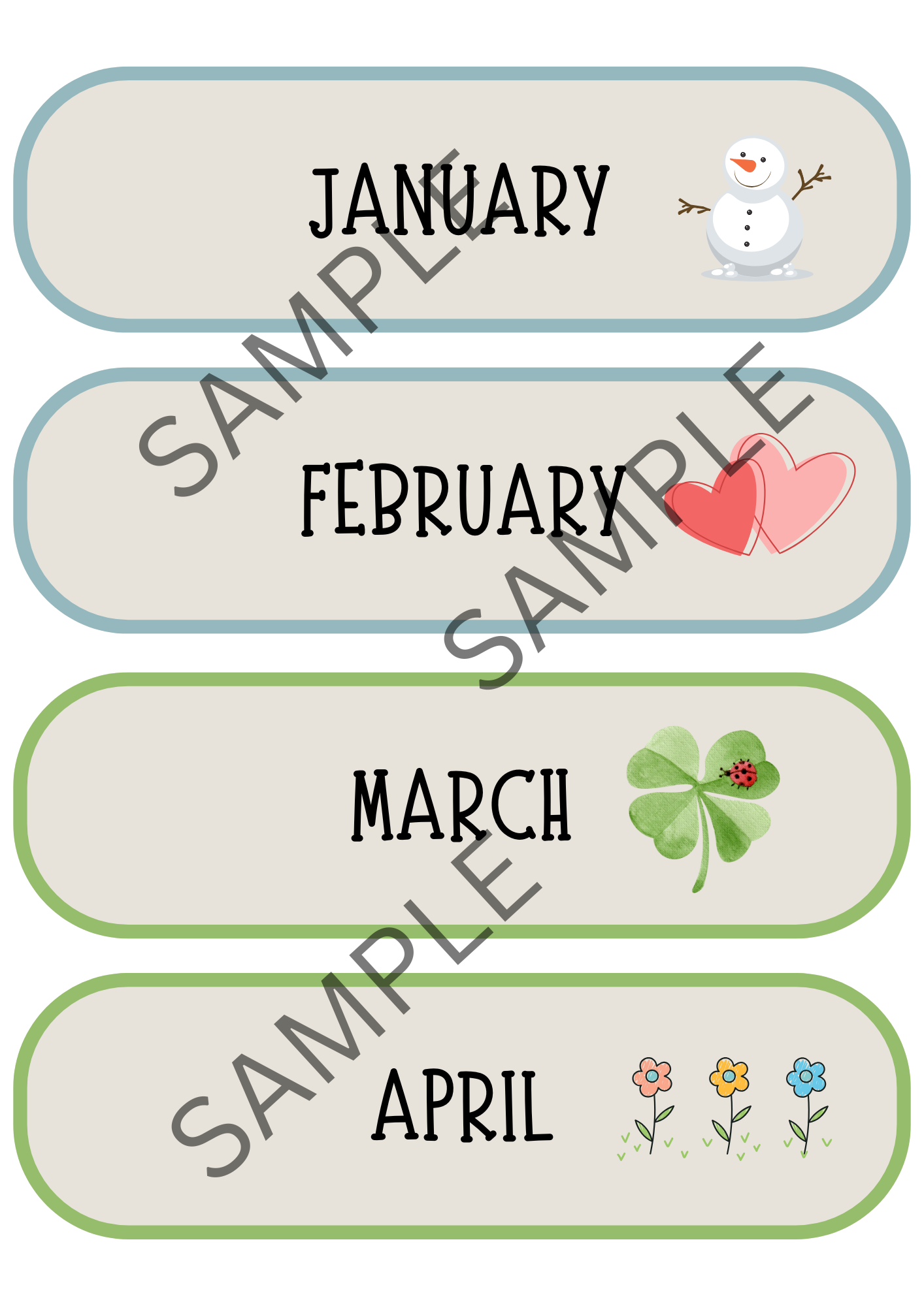 Kuude nimetused ja aastaajad inglise keeles