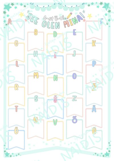 ENNAST TUTVUSTAV TÖÖLEHT-TÄHESTIK “SEE OLEN MINA A-ST Ü-NI”