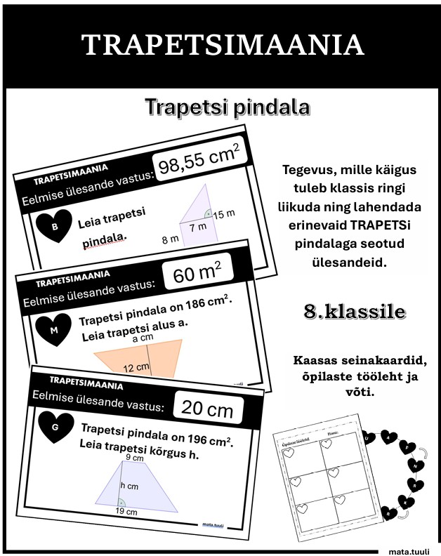 Trapetsimaania - trapetsi pindala
