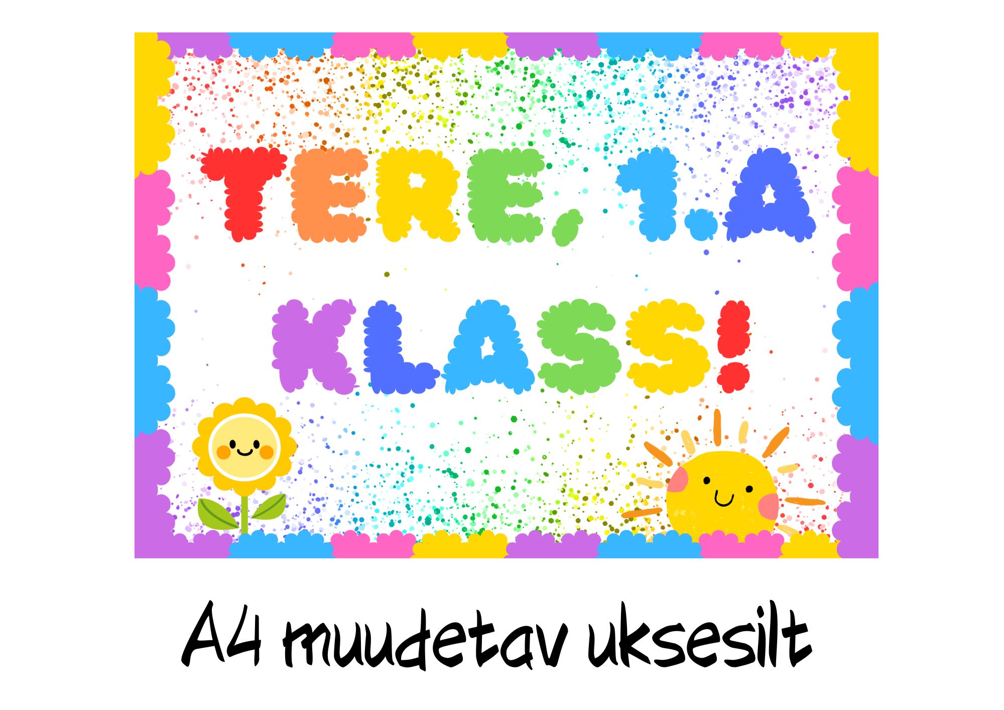 Vikerkaarevärviline muudetav uksesilt