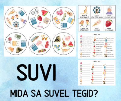“SUVI - mida sa suvel tegid (“Leia ühine sümbol”, pildikaardid, tööleht, piltsõnastik)”