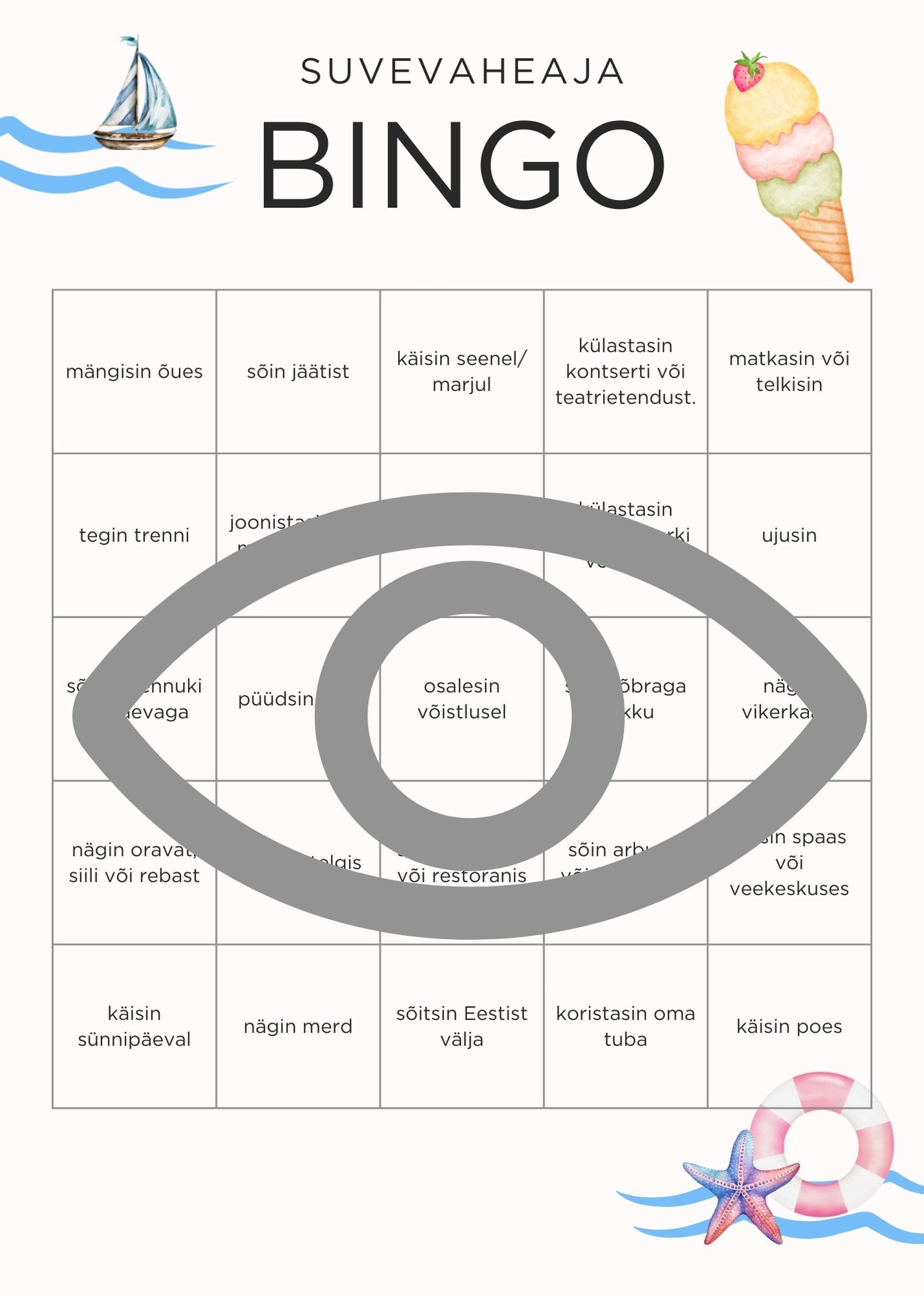 Suvevaheaja BINGO