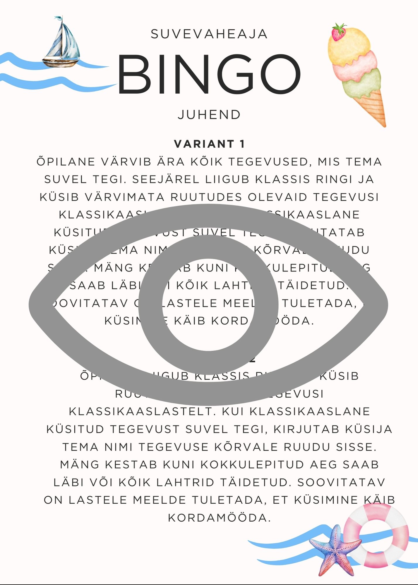 Suvevaheaja BINGO - Image 2
