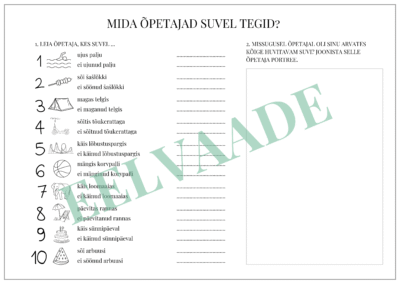 "Suvi - mida õpetajad suvel tegid?"