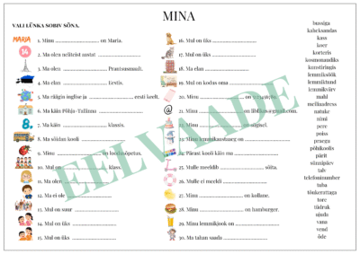 "Mina - kirjuta lünka sõna (2 versiooni)"